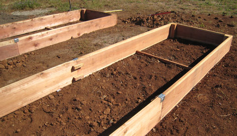 Two "U" sections joined together for garden box.